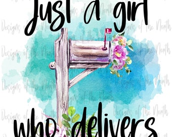 sublimation design-png-waterslide-girl who delivers design-design download-t-shirt design-digital-digital download-mail sublimation-postal
