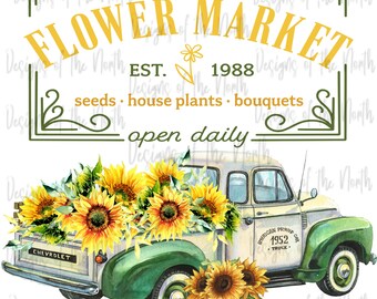 Marché aux fleurs sublimation-fleur camion sublimation-ferme sublimation rustique ferme camion sublimation-rétro sublimation-ferme png