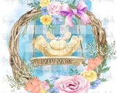 happy easter sublimation design-happy easter clipart-easter wreath clipart-easter bunny sublimation-happy easter digital download-easter png