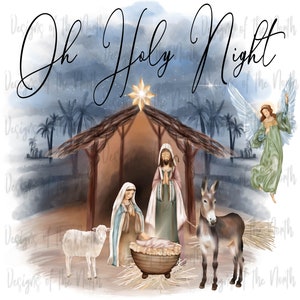 sublimation design-png-waterslide-clipart-christmas design-transfer download-t-shirt design-digital download-nativity sublimation-holy night