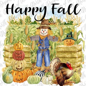 Happy fall-happy fall sublimation-fall sublimation-scarecrow sublimation-fall scarecrow digital download-autumn sublimation-fall farm png