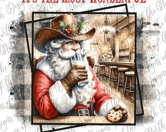To najwspanialszy czas na piwo-santa beer png-santa beer sublimation-santa sublimation-western santa png-cowbow santa png-santa png