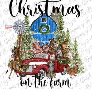 Christmas on the farm-christmas on the farm sublimation-christmas truck sublimation-christmas farm sublimation-christmas farm digital png