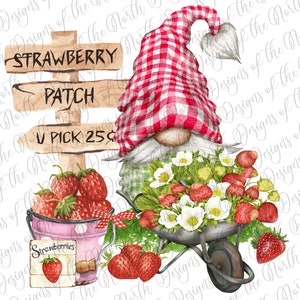 Gnome-strawberry gnome-strawberry patch-gnome sublimation-summer gnome digital download-strawberry gnome sublimation-strawberry gnome png