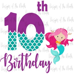 Sublimation Design-Png-Waterslide-Geburtstag Design-Design Download-t-shirt Design-digital-digitaler Download-Meerjungfrau Geburtstag Sublimation-png
