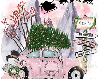 sublimation-pink christmas sublimation-personalized pink christmas sublimation-christmas sublimation-christmas pink car sublimation-pink png