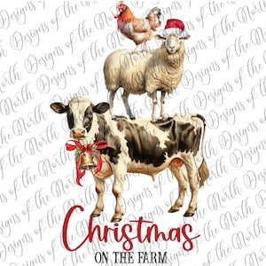 Christmas on the farm-christmas farm sublimation-farm christmas png-christmas on the farm sublimation-christmas farm animals sublimation png
