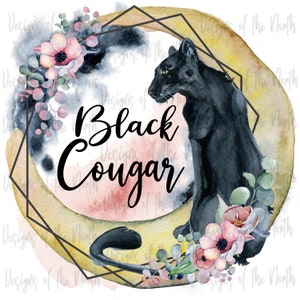 sublimation-black cougar sublimation-black cougar-cougar-beautiful cougar-cougar clipart-cougar illustration-cougar png-cougar digital-png