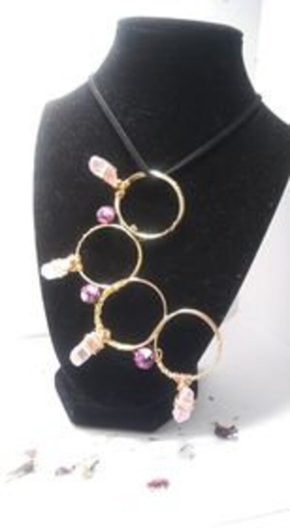 Crystal Brass Knuckle Necklace Etsy