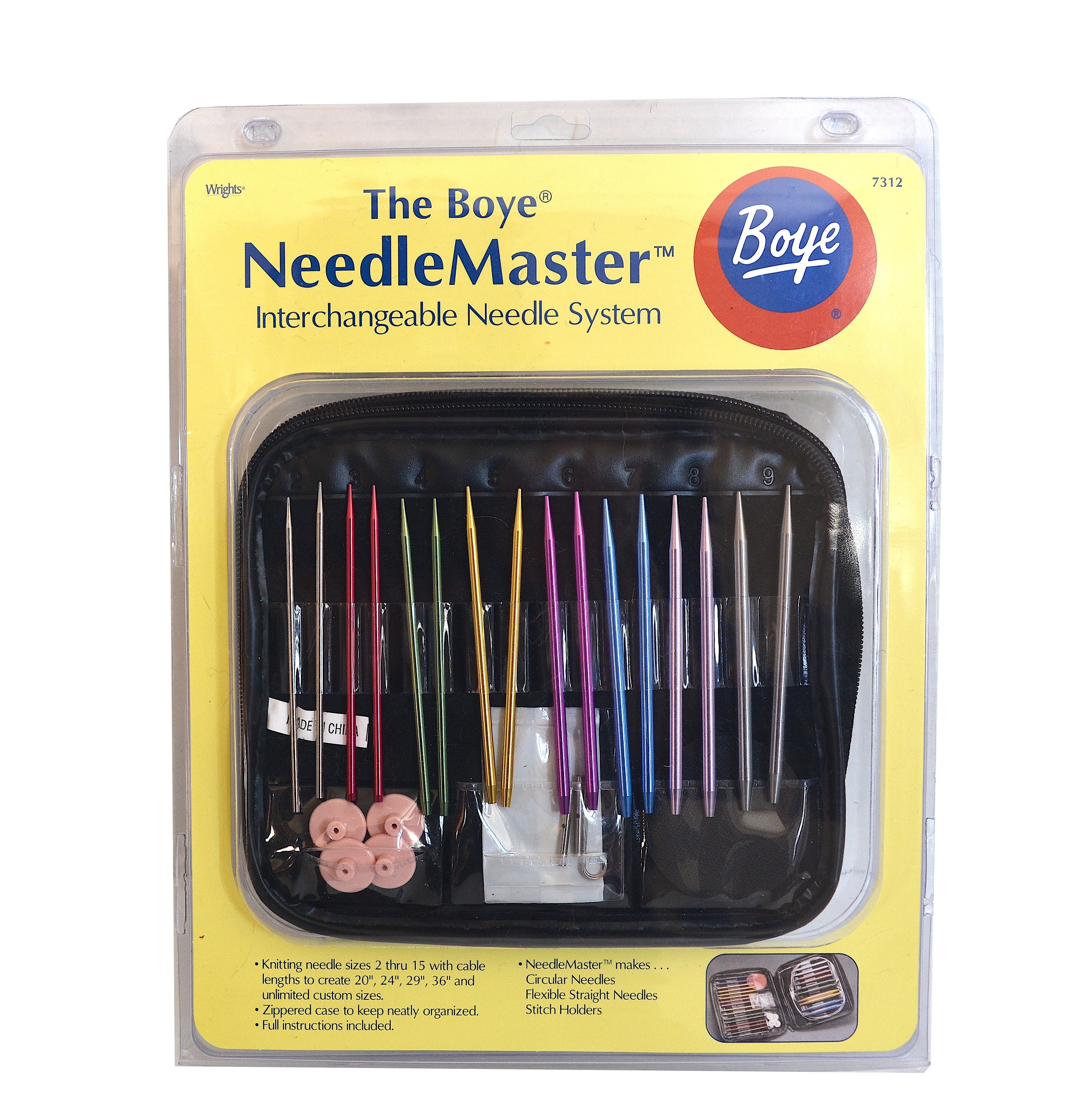 Boye Adjustable Length Punch Needle Embroidery Set, 5pc, 1.2mm, 1.6mm, and  2.2mm