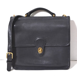 Vintage Coach Y2K Willis Bag Black Leather Messenger Crossbody Purse 9927