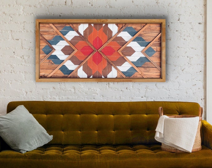 Wood Wall Art Wall Art on Wood Geometric Wood Wall Art Reclaimed Wood