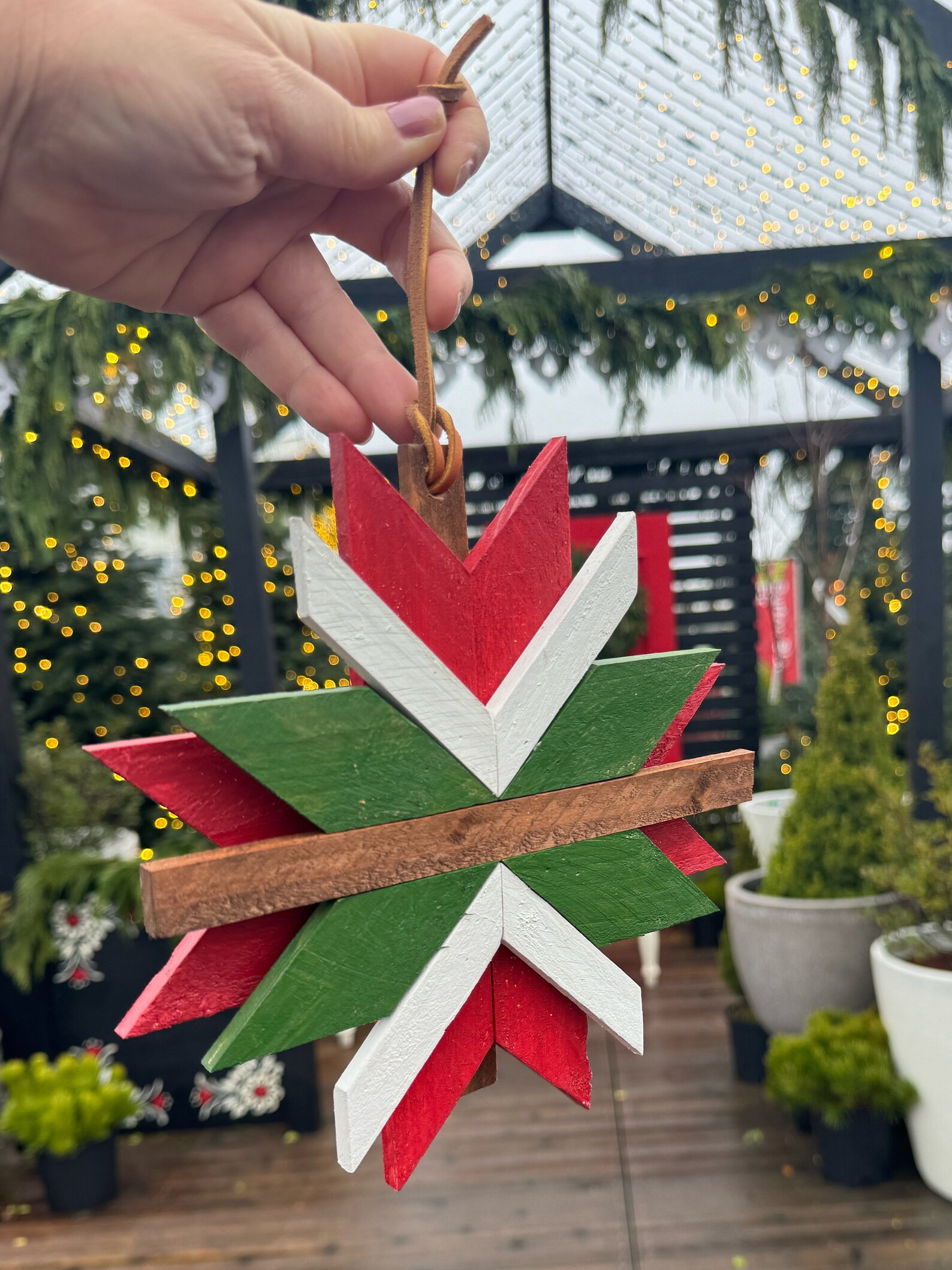 Handmade Christmas Decor, Wooden Snowflake, Handmade Ornament