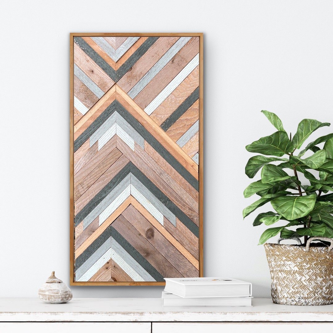 Reclaimed Wood Mountain, Handmade Wall Decor, Upcycled Wood Mountain
