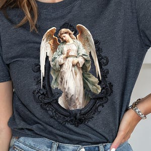 Guardian Angel Tee Shirt, Christian Tee, Friends in High Places, Vintage Angel, Angel Core, Wings, Angel Faith, Spiritual Gift