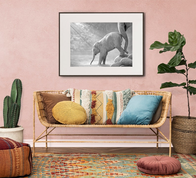 Nursery Printable Wall Art Baby Elephant Print Animal Etsy