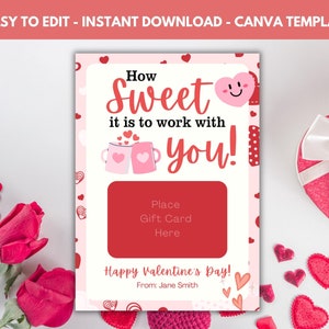 Porte-cartes modifiable | Saint-Valentin | carte de fête rose pour collègue de Zazzle.be Liste d'envies Vous avez des idées ? Collègues, amis de travail| Meilleure amie au travail | Toile |