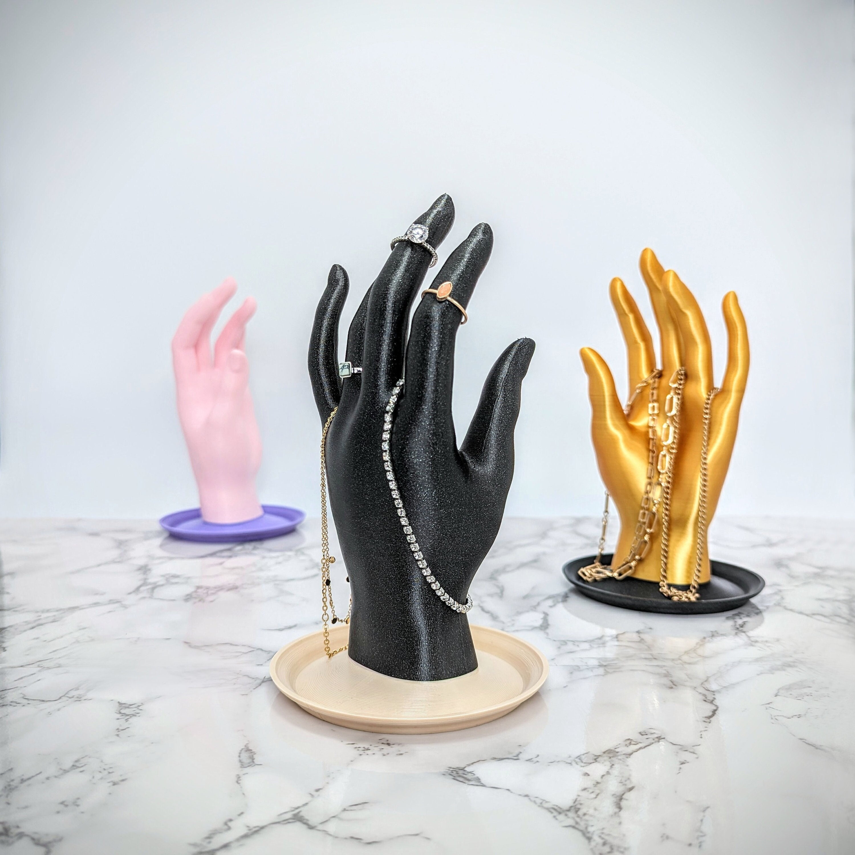 Gold hand cheap jewelry holder