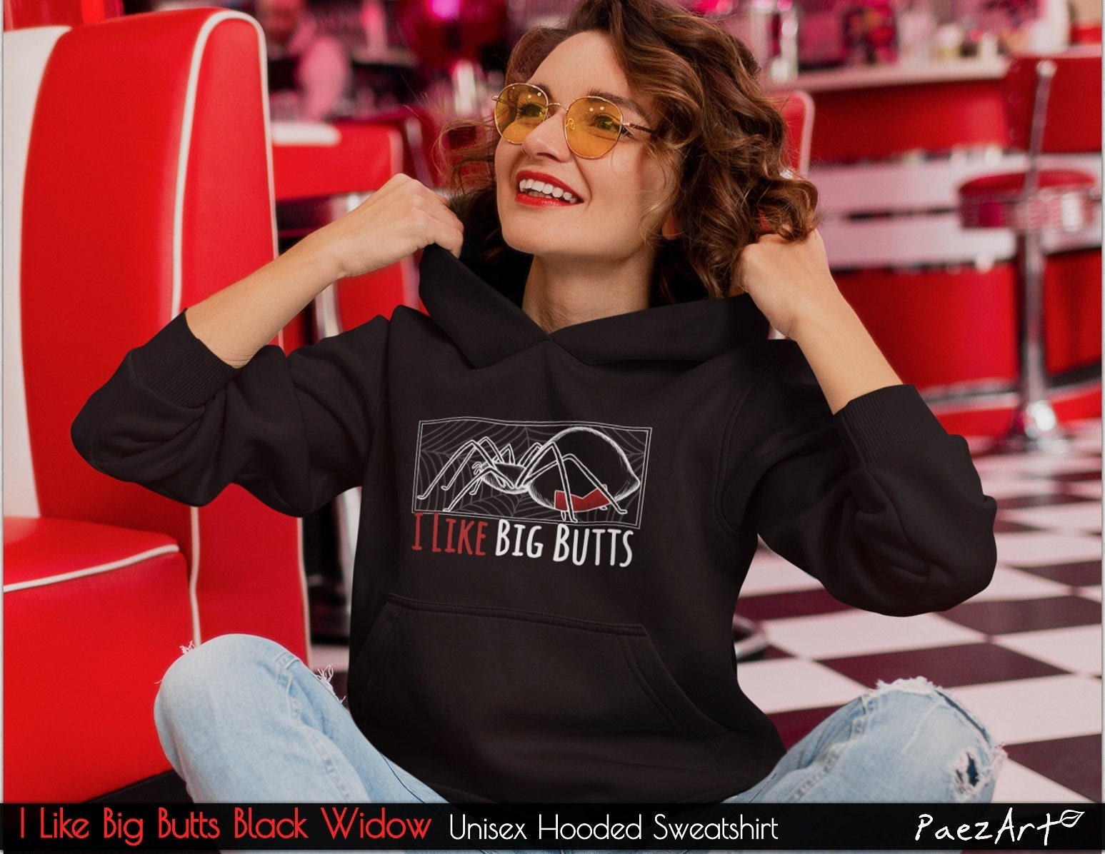Black Widow Spider Hoodie I Like Big Butts Spider Shirt - Etsy