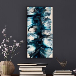 Original, acrylic pour painting, Dutch pour, fluid art, abstract painting, wall art on 10 x 20 canvas