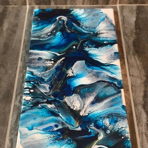 Original, acrylic pour painting, Dutch pour, fluid art, abstract wall art on 10 x 20 canvas