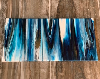 Original, acrylic pour painting, Dutch pour, fluid art, abstract wall art on 10 x 20 canvas