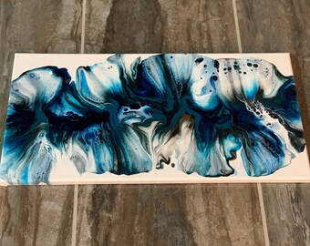 Original, acrylic pour painting, Dutch pour, fluid art on 10x20 canvas