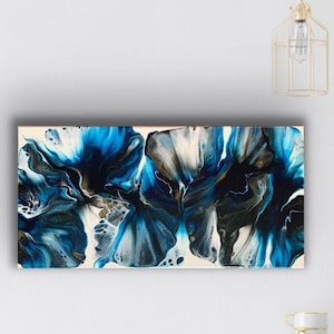 Original, acrylic pour painting, Dutch pour, fluid art, abstract painting, wall art on 10 x 20 canvas
