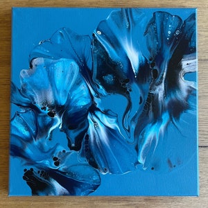 Original, acrylic pour painting, fluid art, abstract wall art on 12 x 12 canvas