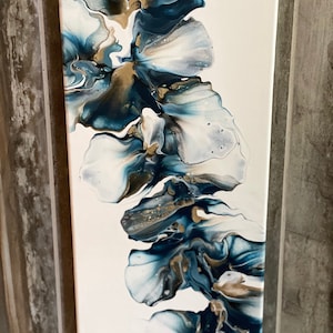 Original, acrylic pour painting, Dutch pour, fluid art, abstract wall art on 10 x 20 canvas
