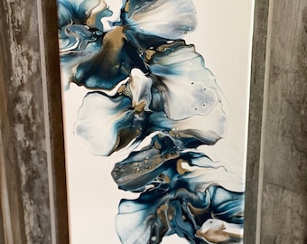 Original, acrylic pour painting, Dutch pour, fluid art, abstract wall art on 10 x 20 canvas