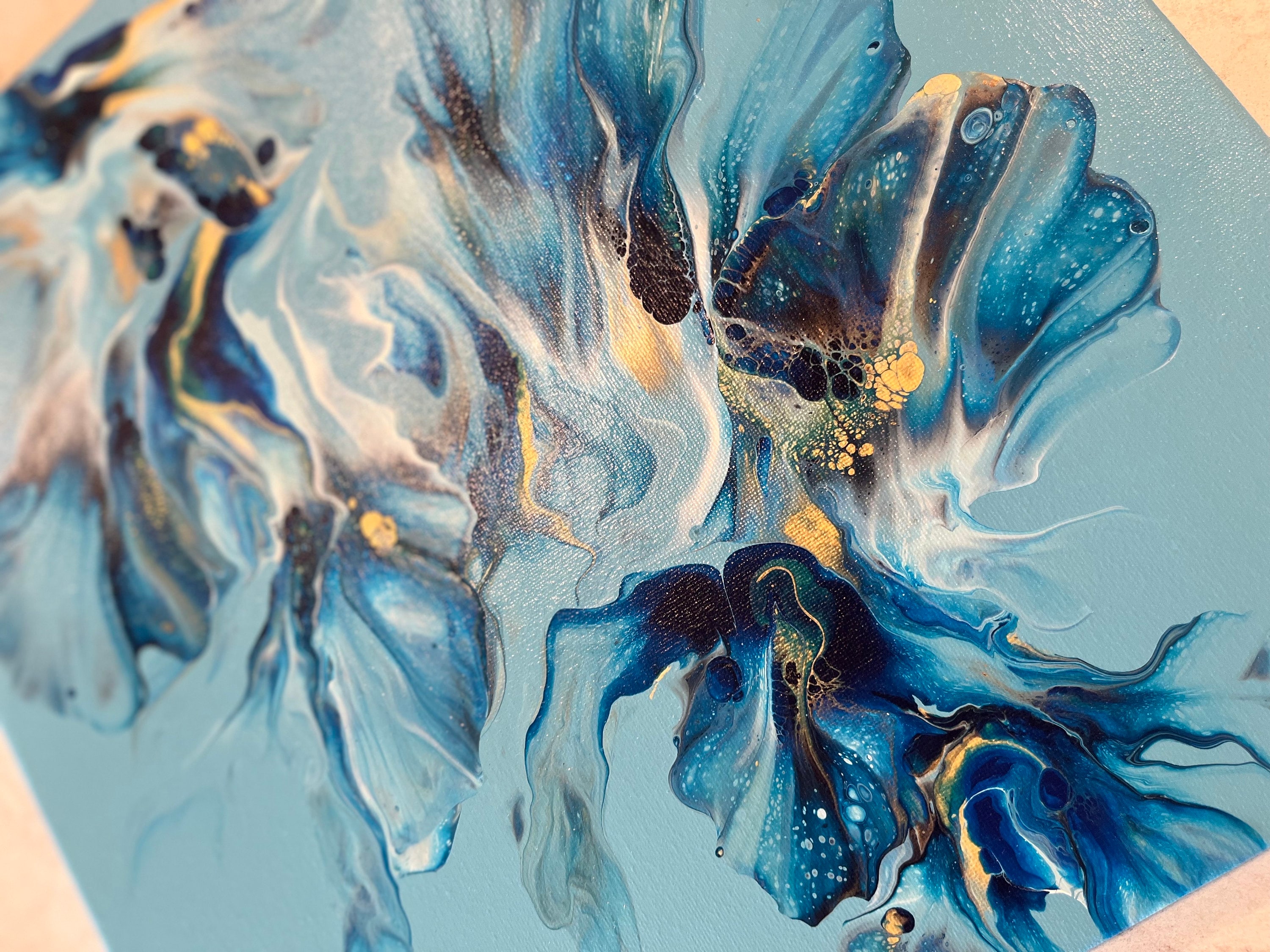 Original Acrylic Dutch Pour Painting, Abstract Fluid Art, Wall Art