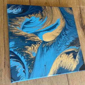Original acrylic pour painting, Abstract fluid art, wall art on 12 x 12 canvas