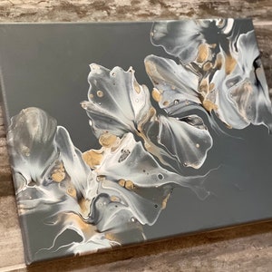 Original, acrylic pour painting, Dutch pour, fluid art, abstract wall art on a 16 x 12 canvases