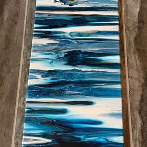 Original, Acrylic pour painting, abstract fluid art, wall art, wall decor on 10 x 20 canvas