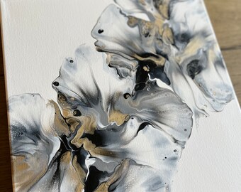 Original, acrylic pour painting, fluid art, abstract wall art on 12 x 12 canvas