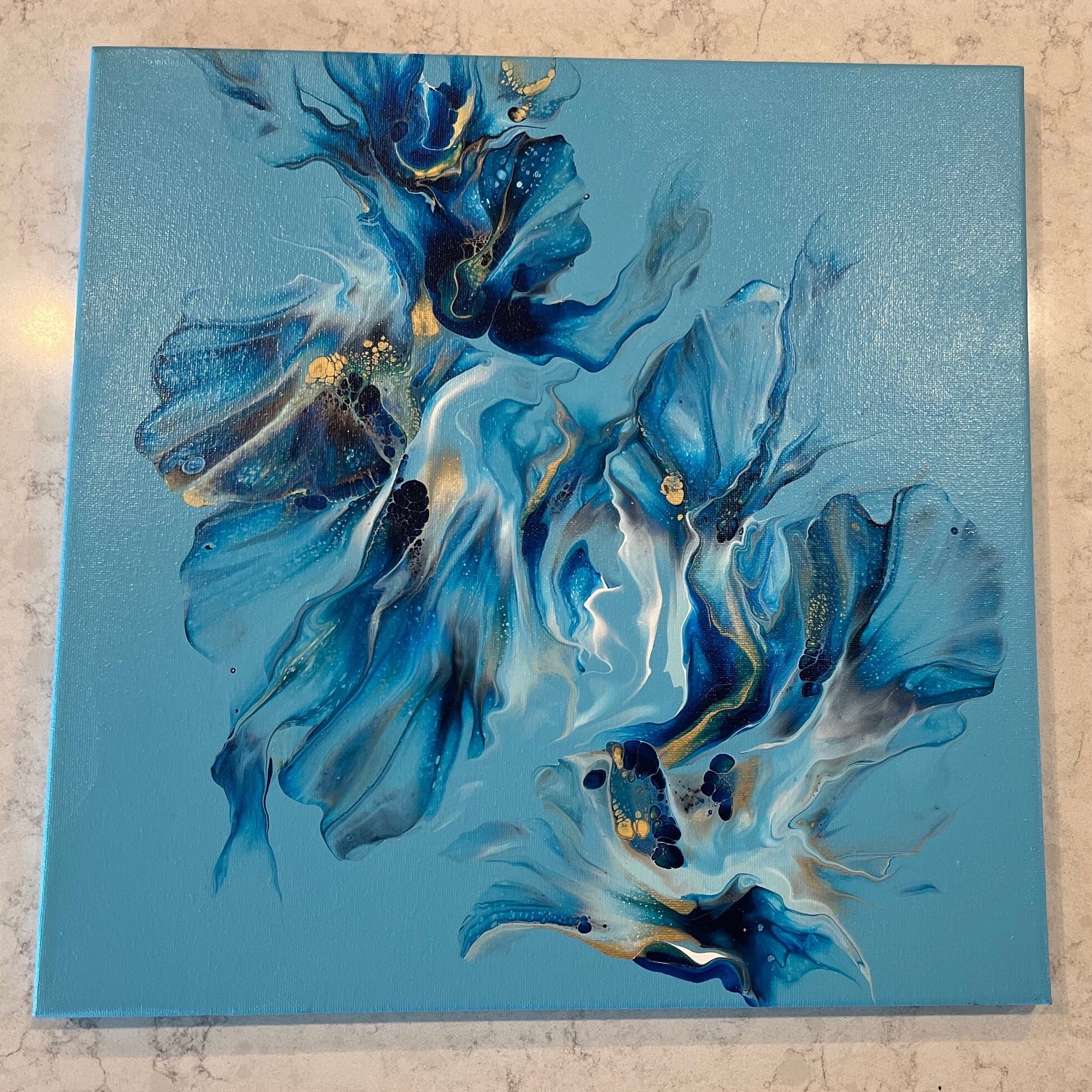 絵画 Acrylic painting A3 Original Acrylic Dutch Pour Painting, Abstract Fluid Art, Wall Art