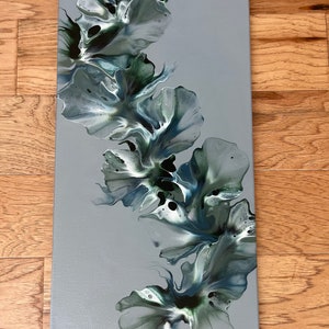Original, acrylic pour painting, fluid art, abstract wall art on 24 x 12 canvas