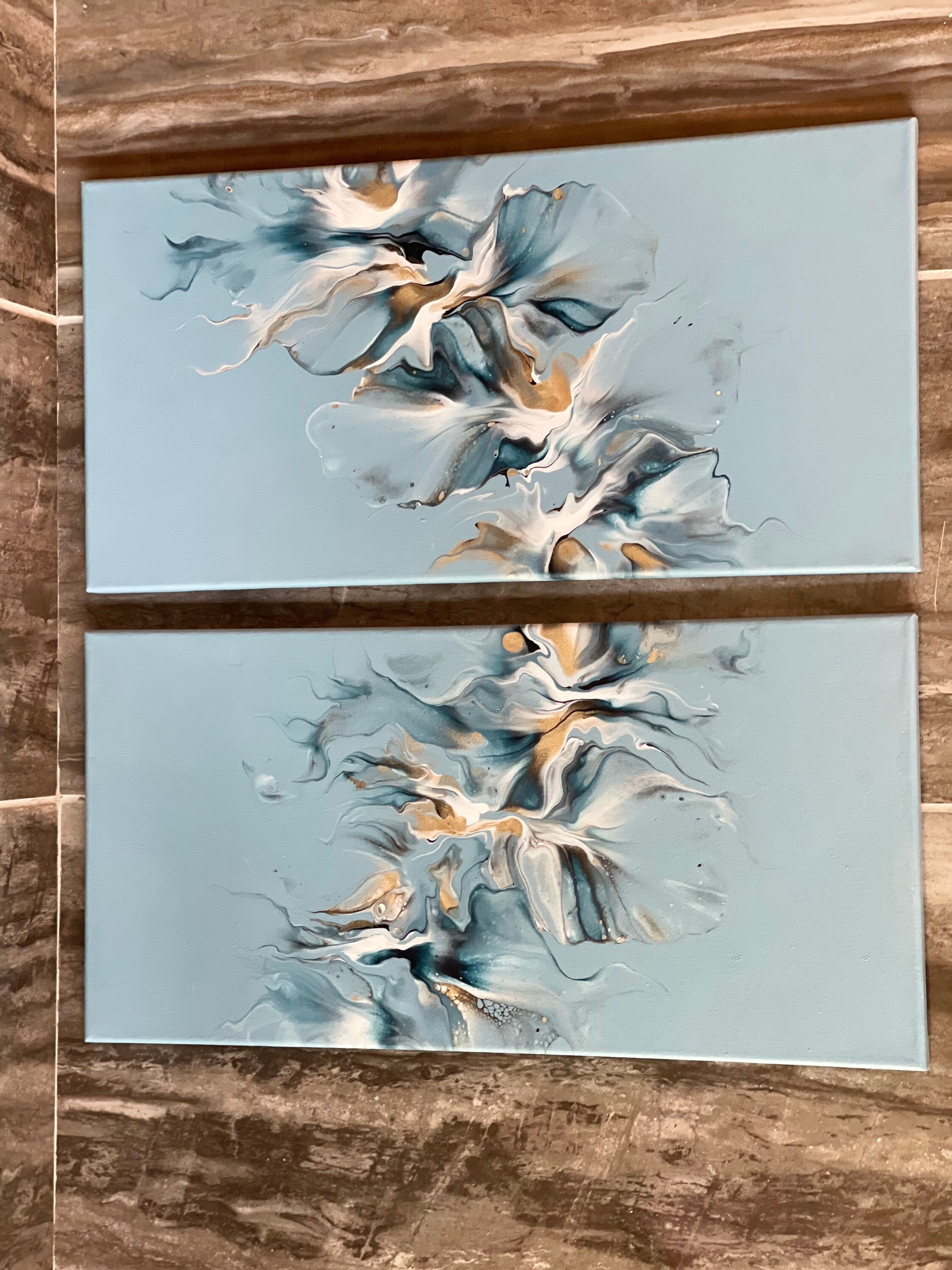 10 x 20 キャンバスに描かれたオリジナルのアクリル ポア ペイン
