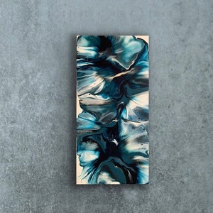 Original, acrylic pour painting, Dutch pour, fluid art, abstract painting, wall art on 10 x 20 canvas