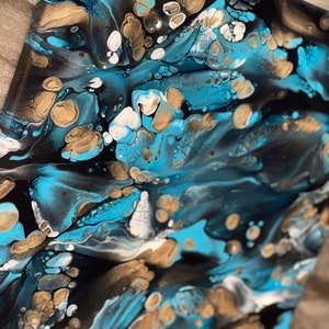 Original, acrylic pour painting, Dutch pour, fluid art, abstract wall art on 12 x 12 canvas