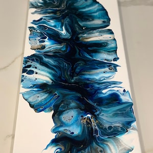 Original, acrylic pour painting, Dutch pour, fluid art on 10x20 canvas