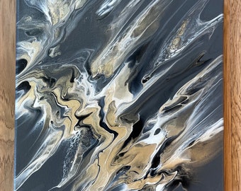 Original, acrylic pour painting, fluid art, abstract wall art on 12 x 12 canvas
