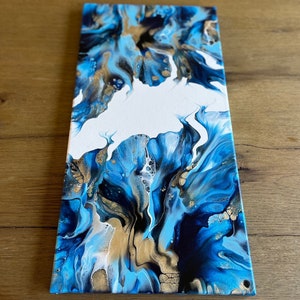 Original, acrylic pour painting, abstract pour painting, wall art on 20 x 10 canvas