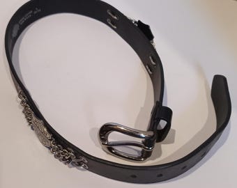 Vintage Harley Davidson Black Leather Silver Belt Motorcycle  display picture 1