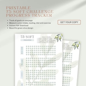 75 Soft Challenge Printable Progress Tracker - PDF Immediate Download