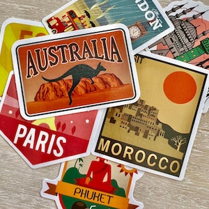 Adesivi per album di ritagli Cities of the World - bellissimi adesivi di carta da viaggio per artigianato, scrapbooking, bullet journaling e diari