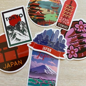 Adesivi per album di ritagli Japan Tokyo - bellissimi adesivi di carta da viaggio per artigianato, scrapbooking, bullet journaling e diari