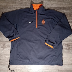 Vintage Netherlands national football team nike 1990s Holland orange gray reversible soccer men&#39;s sports jacket tracksuit jersey size M/L