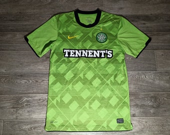 Celtic FC CFC Celts Scotland nike 2010 2011 green men's sports training soccer football uniform shirt jersey knitwear size S